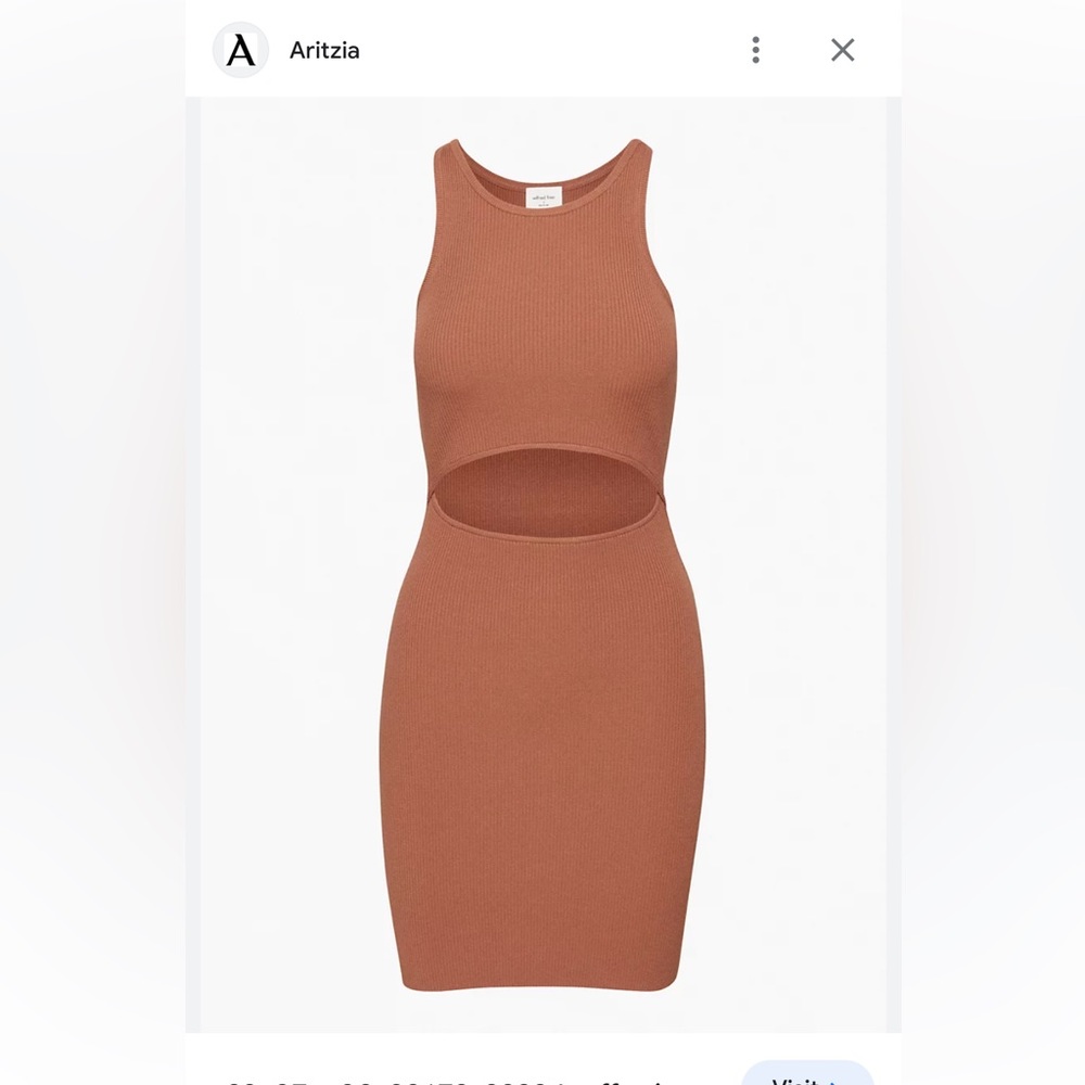 Wilfred Free
Cut-Out Knit Mini Dress in Rust L NWT